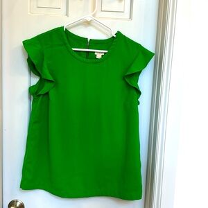 J Crew Outlet Sleeveless Kelly Green Blouse, size 10